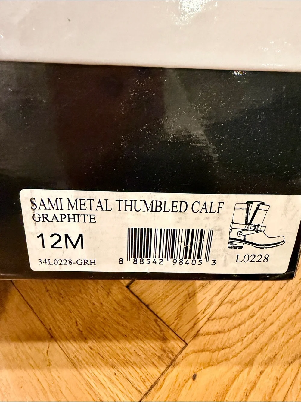 Aquatalia Sami Graphite Metallic Waterproof Leather Moto Ankle Boots Size 12